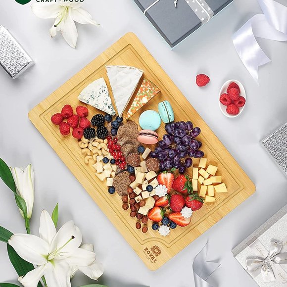 Extra Large Organic Bamboo Cutting Board | Kitchen Chopping Board (XL 18 x 12") - Picture 9 of 16